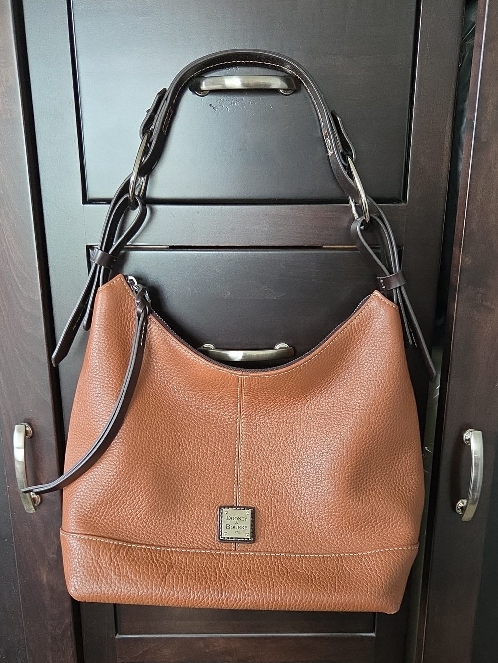 Dooney & Bourke Gracie Pebble Leather Hobo Bag Ginger Tan